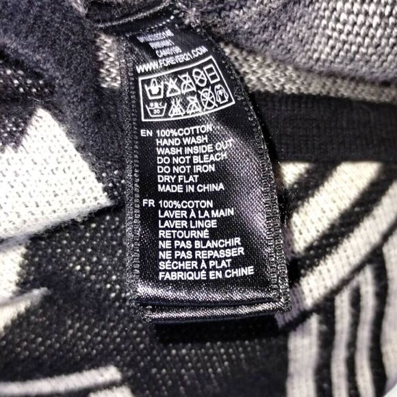 Forever 21 Vest Sz OS Long Open Front Black Hippie Cotton Boho Bohemian Western - Picture 7 of 9